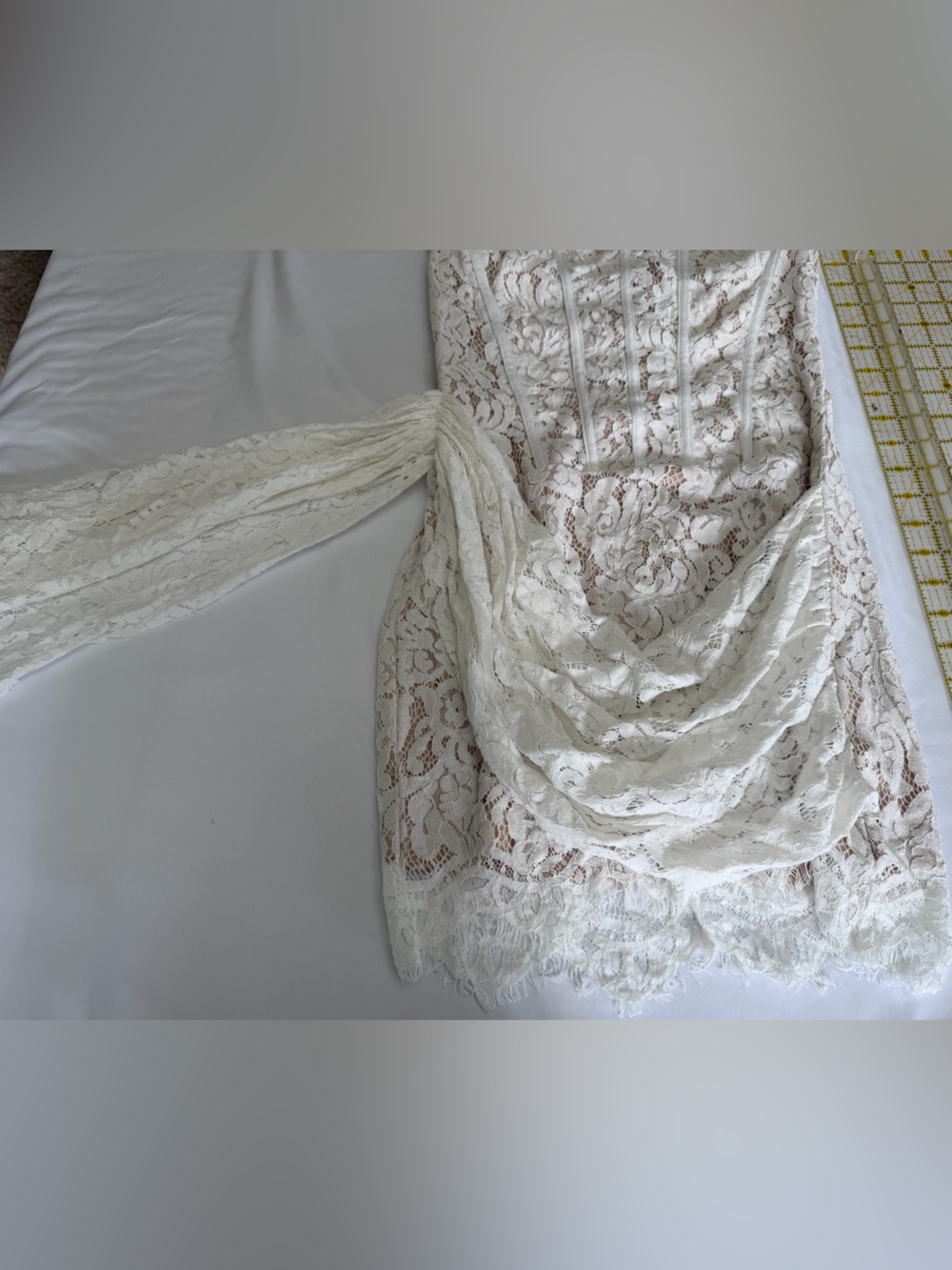 Cider Strapless Lace Mini Dress in Ivory - Picture 9 of 16